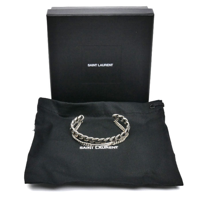 SAINT LAURENT サンローラン メタル ダブルカフ ブレスレット 24.6g ユニセックス【中古】