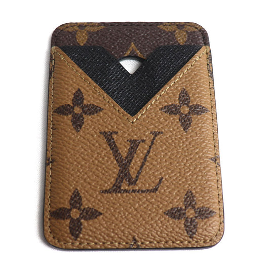 LOUIS VUITTON ルイ・ヴィトン ポルト カルト・マグネット カードケース モノグラム・リバース ブラウン ブラック M25654 BC3215 ユニセックス【中古】