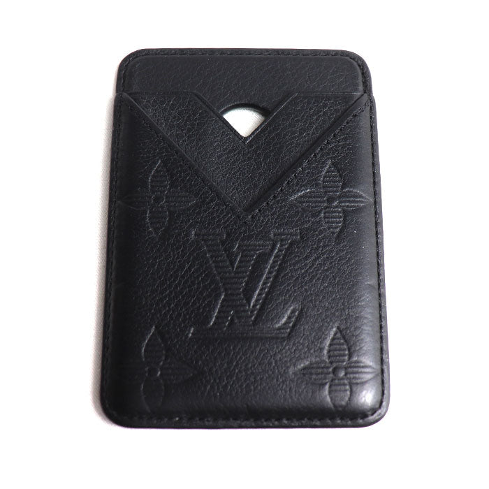 LOUIS VUITTON ルイ・ヴィトン ポルト カルト・マグネット カードケース モノグラム・シャドウ ブラック M26738 ME3255 ユニセックス【中古】