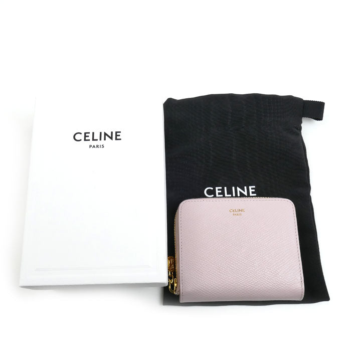 CELINE セリーヌ スモール ジップウォレット トリオンフチャーム 二つ折り財布 ブリーチピンク 10N993FVO.25BD レディース【中古】
