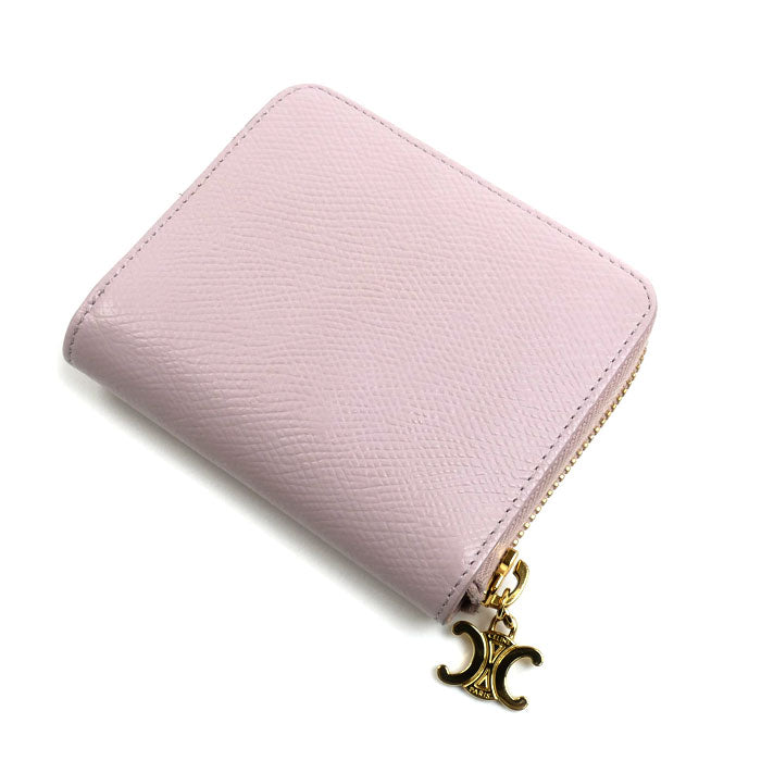 CELINE セリーヌ スモール ジップウォレット トリオンフチャーム 二つ折り財布 ブリーチピンク 10N993FVO.25BD レディース【中古】