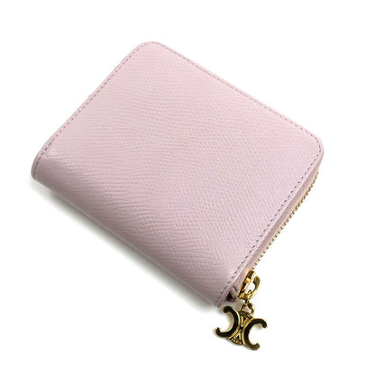 CELINE セリーヌ スモール ジップウォレット トリオンフチャーム 二つ折り財布 ブリーチピンク 10N993FVO.25BD レディース【中古】