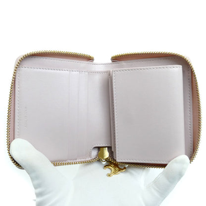 CELINE セリーヌ スモール ジップウォレット トリオンフチャーム 二つ折り財布 ブリーチピンク 10N993FVO.25BD レディース【中古】