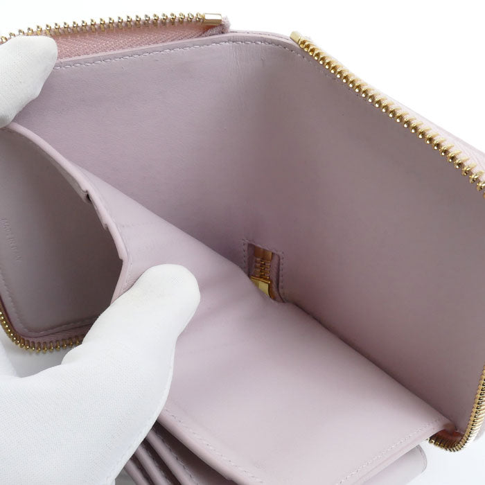 CELINE セリーヌ スモール ジップウォレット トリオンフチャーム 二つ折り財布 ブリーチピンク 10N993FVO.25BD レディース【中古】