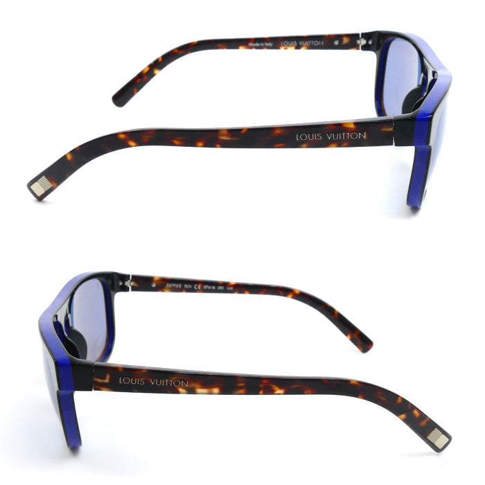 LOUIS VUITTON ルイ・ヴィトン オリヴァー サングラス ブルー ブラック ハバナ柄 Z0792E 9JN 57□16 145 ユニセックス【中古】