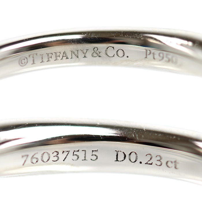 TIFFANY&Co. ティファニー Pt950プラチナ ハーモニー リング・指輪 ダイヤモンド0.23ct 8号 3.4g レディース【中古】【美品】