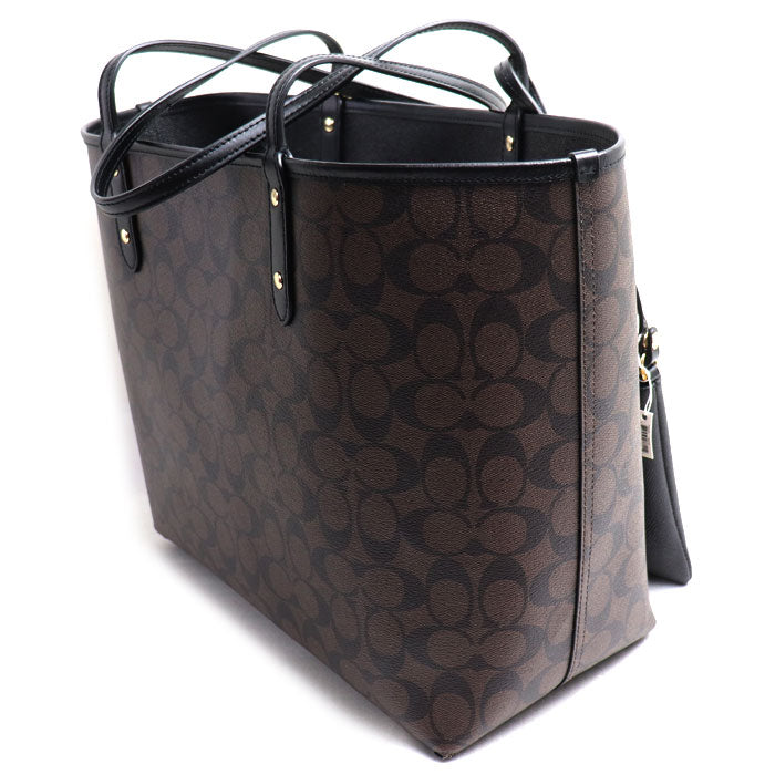 COACH コーチ リバーシブル シティートート トートバッグ ブラック ブラウン F36658 IMAA8 アウトレット レディース【中古】【美品】