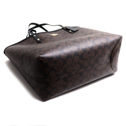 COACH コーチ リバーシブル シティートート トートバッグ ブラック ブラウン F36658 IMAA8 アウトレット レディース【中古】【美品】
