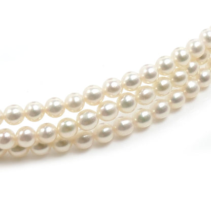 TASAKI タサキ シルバー 3連 ネックレス パール約3.9～4.1mm 31.2g 41cm レディース【中古】