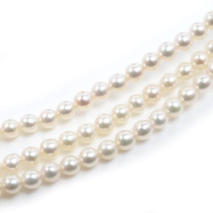 TASAKI タサキ シルバー 3連 ネックレス パール約3.9～4.1mm 31.2g 41cm レディース【中古】