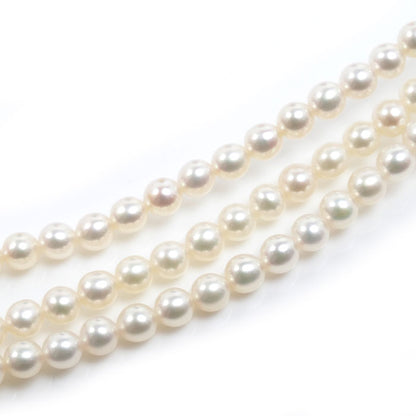 TASAKI タサキ シルバー 3連 ネックレス パール約3.9～4.1mm 31.2g 41cm レディース【中古】