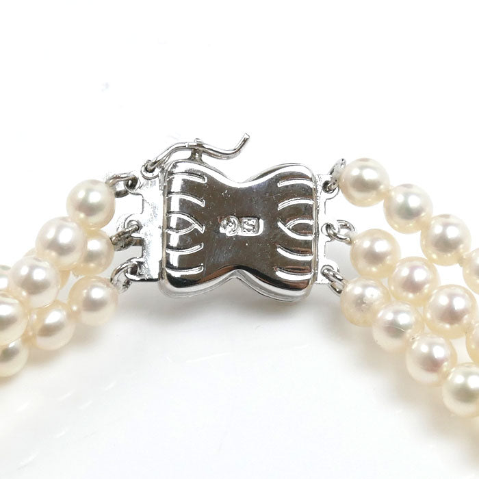TASAKI タサキ シルバー 3連 ネックレス パール約3.9～4.1mm 31.2g 41cm レディース【中古】