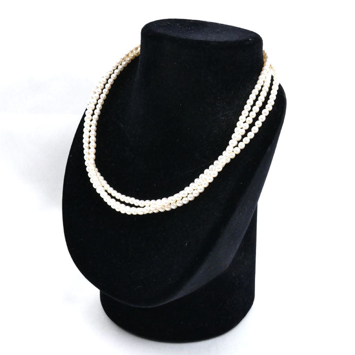 TASAKI タサキ シルバー 3連 ネックレス パール約3.9～4.1mm 31.2g 41cm レディース【中古】
