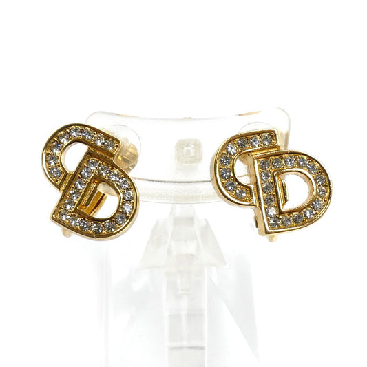 Dior ディオール GP CDロゴ ラインストーン イヤリング 5.2g レディース【中古】