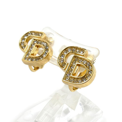 Dior ディオール GP CDロゴ ラインストーン イヤリング 5.2g レディース【中古】