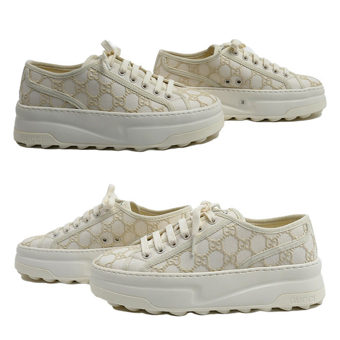 GUCCI グッチ テニス 1977 トレーナー スニーカー ホワイト 782737 FAC9X 9175 38 レディース【中古】【極美品】