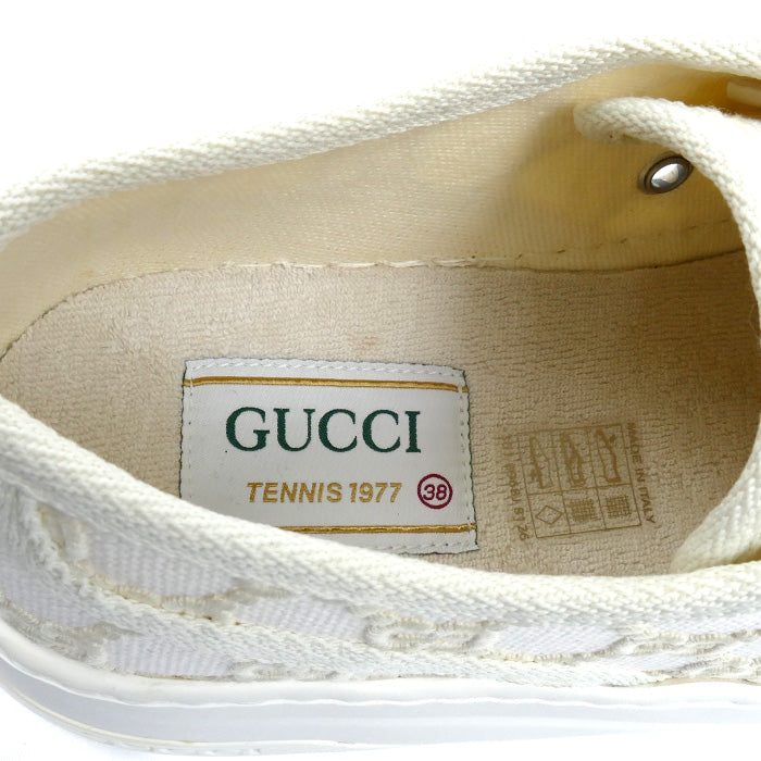 GUCCI グッチ テニス 1977 トレーナー スニーカー ホワイト 782737 FAC9X 9175 38 レディース【中古】【極美品】