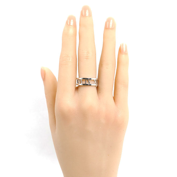 TIFFANY&Co. ティファニー K18WG ホワイトゴールド アトラス オープン リング・指輪 13.5号 5.1g レディース【中古】【美品】