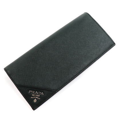 PRADA プラダ サフィアーノレザー財布 長財布 エメラルドグリーン 2MV836_QME_F077U IC メンズ【中古】【美品】