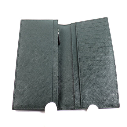 PRADA プラダ サフィアーノレザー財布 長財布 エメラルドグリーン 2MV836_QME_F077U IC メンズ【中古】【美品】