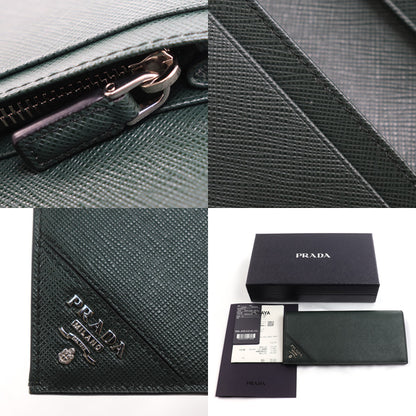 PRADA プラダ サフィアーノレザー財布 長財布 エメラルドグリーン 2MV836_QME_F077U IC メンズ【中古】【美品】