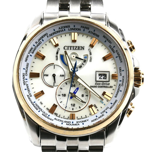 CITIZEN シチズン エコドライブ　ダブルダイレクトフライト 腕時計 ソーラー AT9064-53A/H820-T021701 電波 メンズ【中古】