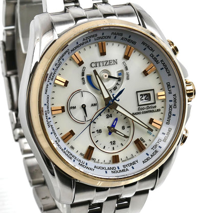 CITIZEN シチズン エコドライブ　ダブルダイレクトフライト 腕時計 ソーラー AT9064-53A/H820-T021701 電波 メンズ【中古】