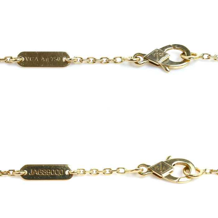 Van Cleef & Arpels ヴァンクリーフ＆アーペル K18YG イエローゴールド ヴィンテージアルハンブラ ネックレス VCARA45800 オニキス 5.2g 37/42cm レディース【中古】【美品】