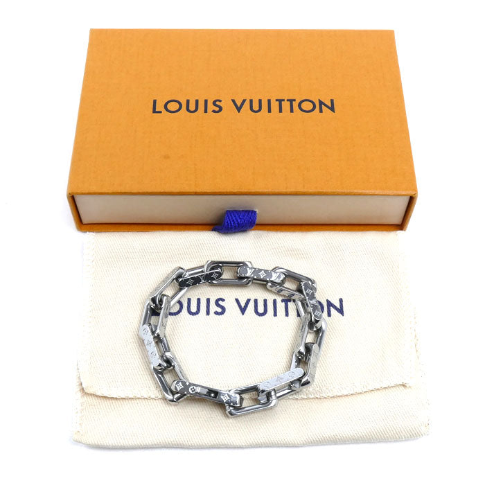 LOUIS VUITTON ルイ・ヴィトン メタル チェーン モノグラム ブレスレット M00308 M 44.7g 19cm メンズ【中古】