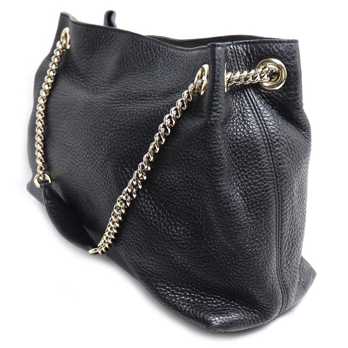 GUCCI グッチ ソーホー インターロッキングG トートバッグ ブラック 308982 レディース【中古】