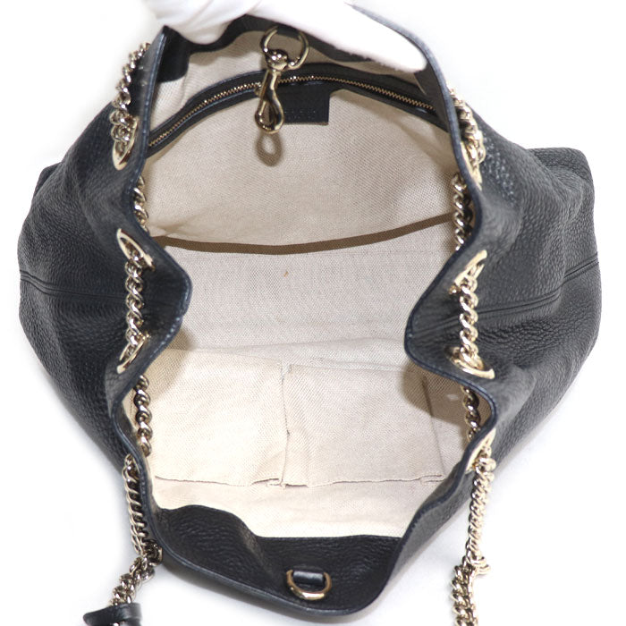 GUCCI グッチ ソーホー インターロッキングG トートバッグ ブラック 308982 レディース【中古】