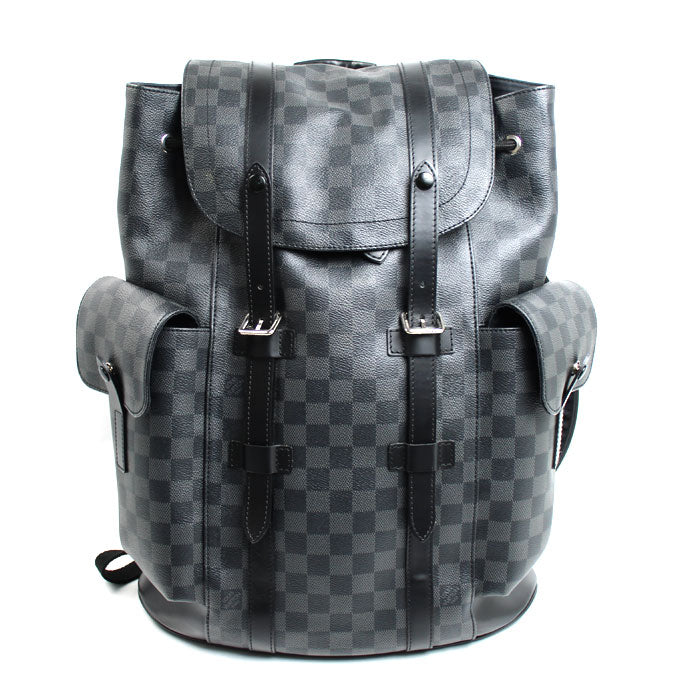 LOUIS VUITTON ルイ・ヴィトン クリストファーPM リュック・デイパック ダミエ・グラフィット ブラック N41379 RI0176 メンズ【中古】