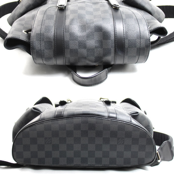 LOUIS VUITTON ルイ・ヴィトン クリストファーPM リュック・デイパック ダミエ・グラフィット ブラック N41379 RI0176 メンズ【中古】