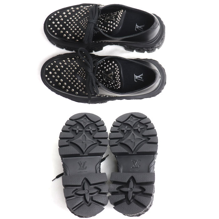 LOUIS VUITTON ルイ・ヴィトン バロック・ライン ダービー ブラック DI0233 7 メンズ【中古】【極美品】
