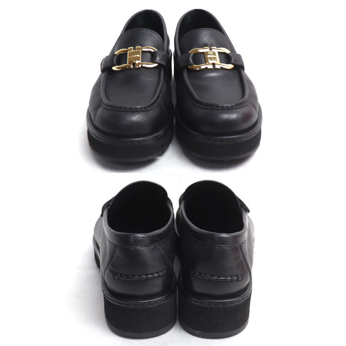Salvatore Ferragamo サルヴァトーレフェラガモ ガンチーニ モカシン ローファー ブラック 01H682 769287 レディース【中古】【美品】