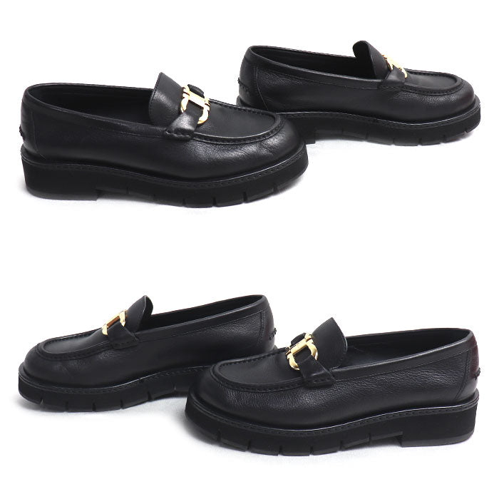 Salvatore Ferragamo サルヴァトーレフェラガモ ガンチーニ モカシン ローファー ブラック 01H682 769287 レディース【中古】【美品】