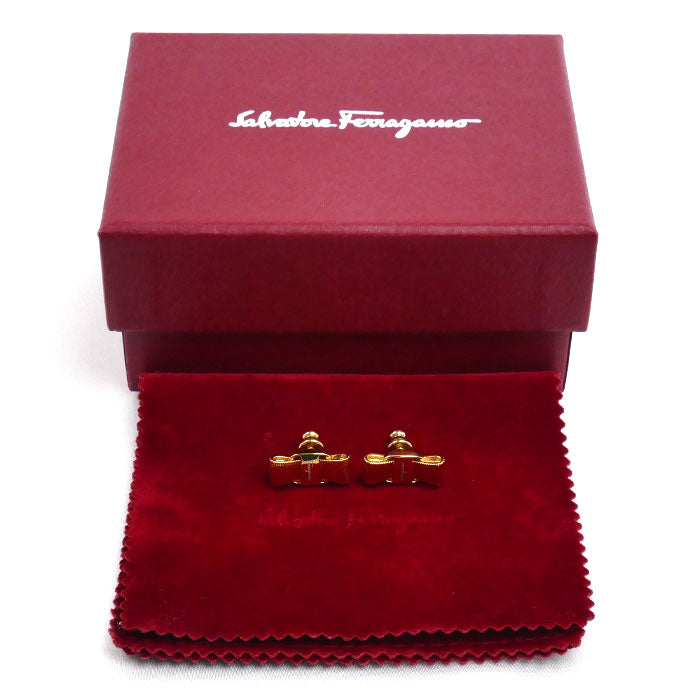 Salvatore Ferragamo サルヴァトーレフェラガモ 真鍮 ヴァラ ピアス 760546 998984 3.8g レディース【中古】