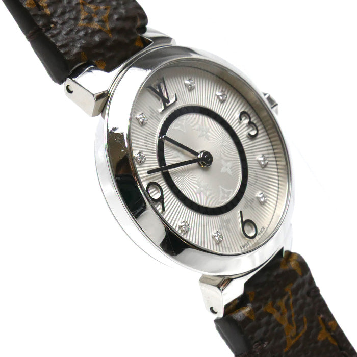 LOUIS VUITTON ルイ・ヴィトン タンブールスリム 8PD 腕時計 電池式 Q12MG TL3107 レディース【中古】【美品】
