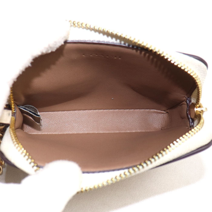 COACH コーチ ジップ カードケース サンド/チョーク CW883 IMXDM アウトレット レディース【中古】