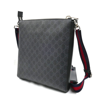 GUCCI グッチ メッセンジャー ショルダーバッグ ブラック グレー 474137 シェリーライン メンズ【中古】