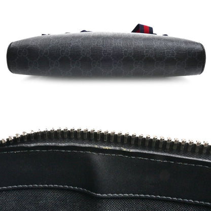 GUCCI グッチ メッセンジャー ショルダーバッグ ブラック グレー 474137 シェリーライン メンズ【中古】