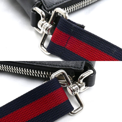 GUCCI グッチ メッセンジャー ショルダーバッグ ブラック グレー 474137 シェリーライン メンズ【中古】