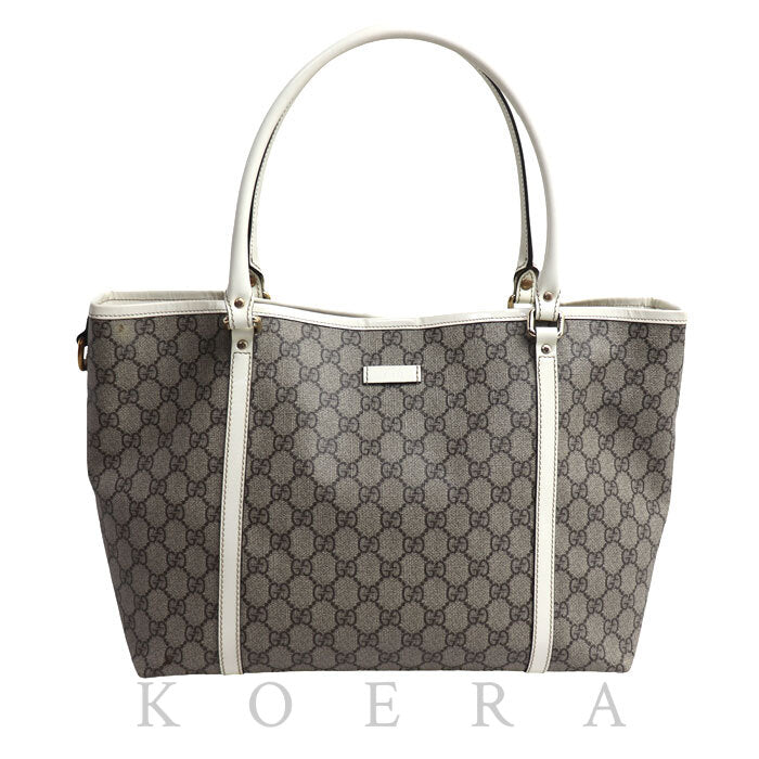 GUCCI グッチ GGスプリーム トートバッグ ベージュ×ホワイト 197953 レディース【中古】