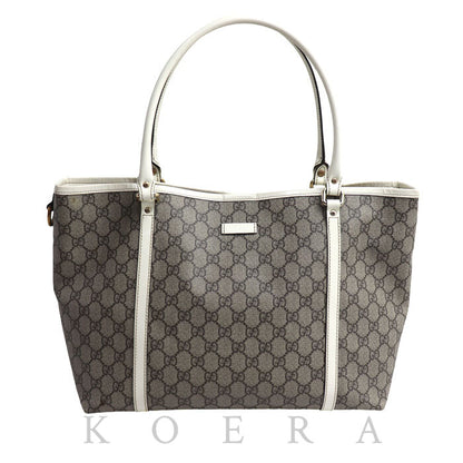 GUCCI グッチ GGスプリーム トートバッグ ベージュ×ホワイト 197953 レディース【中古】
