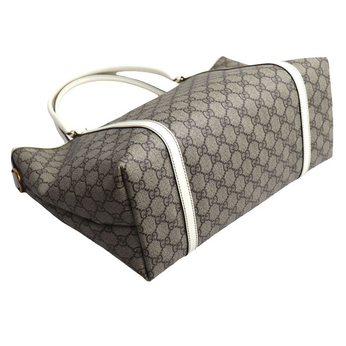 GUCCI グッチ GGスプリーム トートバッグ ベージュ×ホワイト 197953 レディース【中古】
