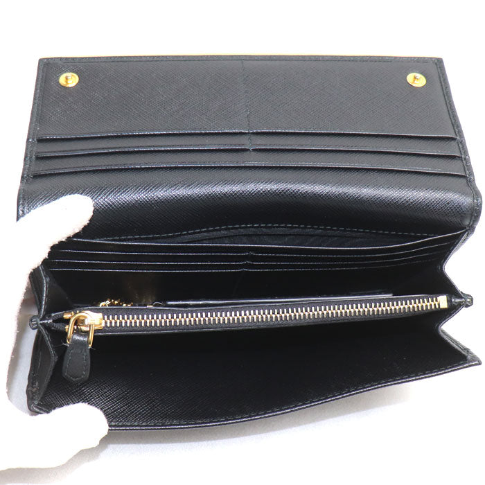 PRADA プラダ サフィアーノ 長財布 ブラック 1MH132 QME F0002 レディース【中古】