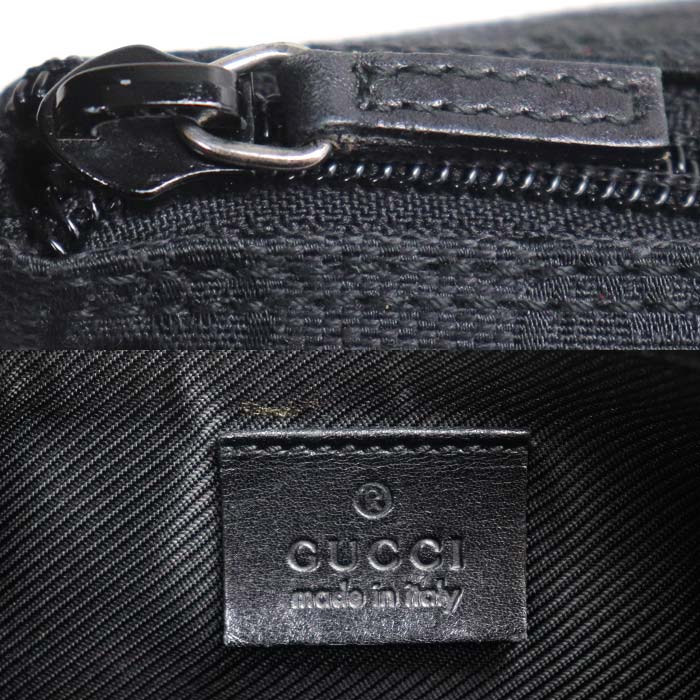 GUCCI グッチ GGキャンバス ポーチ ブラック 07198 ハンドバッグ レディース【中古】