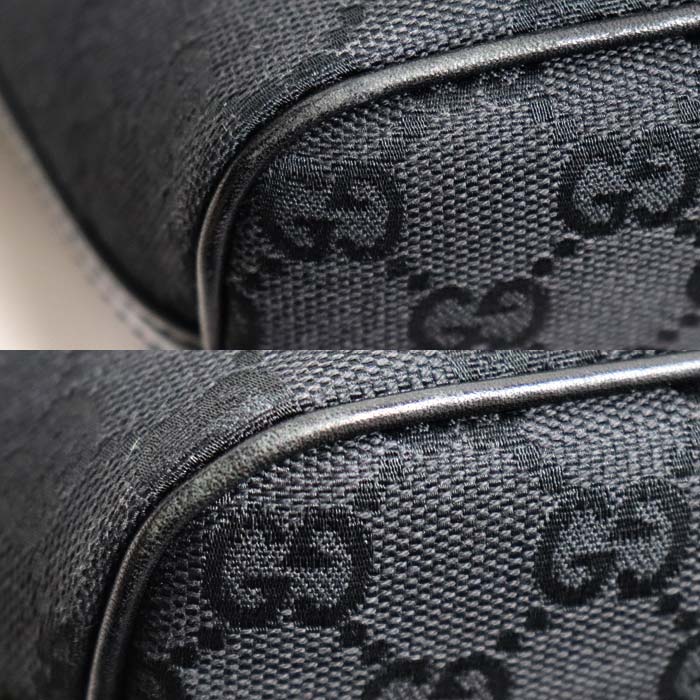GUCCI グッチ GGキャンバス ポーチ ブラック 07198 ハンドバッグ レディース【中古】