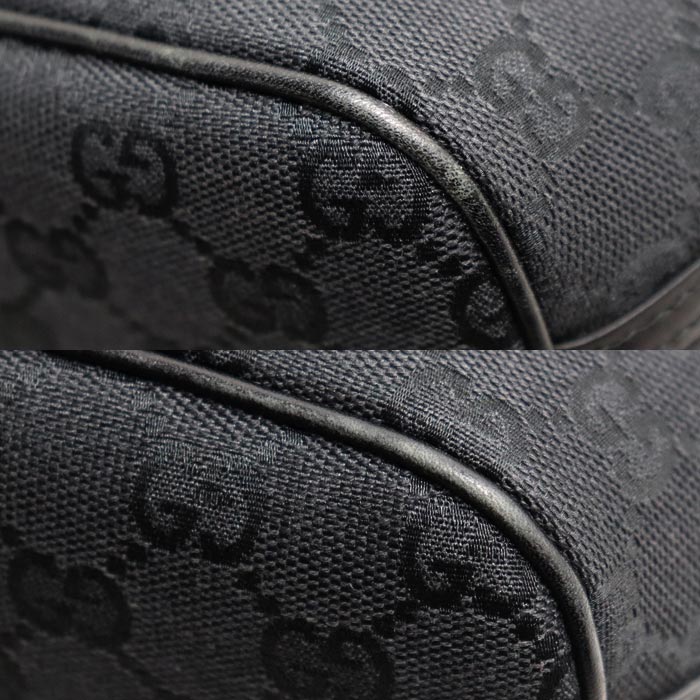 GUCCI グッチ GGキャンバス ポーチ ブラック 07198 ハンドバッグ レディース【中古】