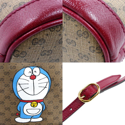 GUCCI グッチ × ドラえもん ミニGGスプリーム ショルダーバッグ ベージュ×ボルドー 647801 ミニバケット レディース【中古】